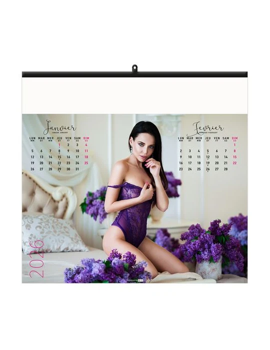 DESSOUS CHICS 2026 - SMALL 330 x 315 mm - SANS MARQUAGE - 6 FEUILLETS - RELIURE BAGUETTE nombre de pages : 12 pages cadeau affai