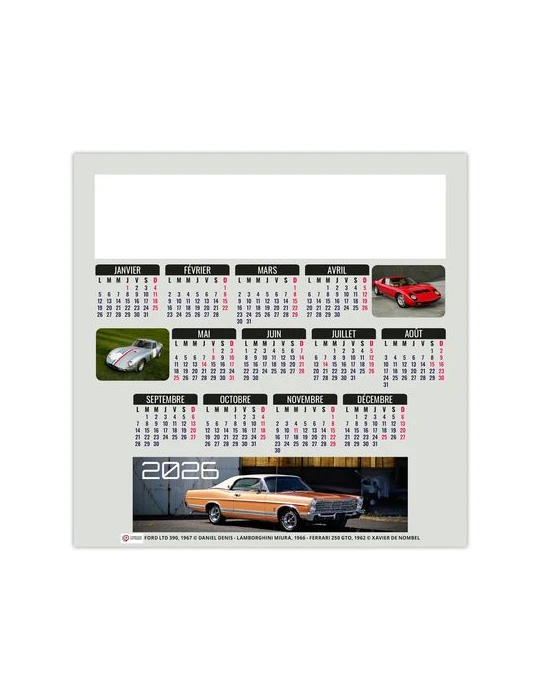 MAG DESIGN CAR 2026 - MINI MAGNET 140 x 140 mm - QUADRI impression haute définition