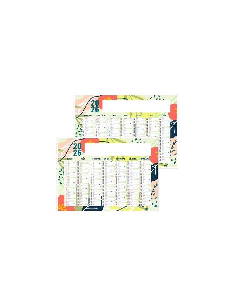 NATUREL 2026 - MIDI 430 x 335 mm - LEGER 400G - SANS MARQUAGE - 1 TROU EN TETE