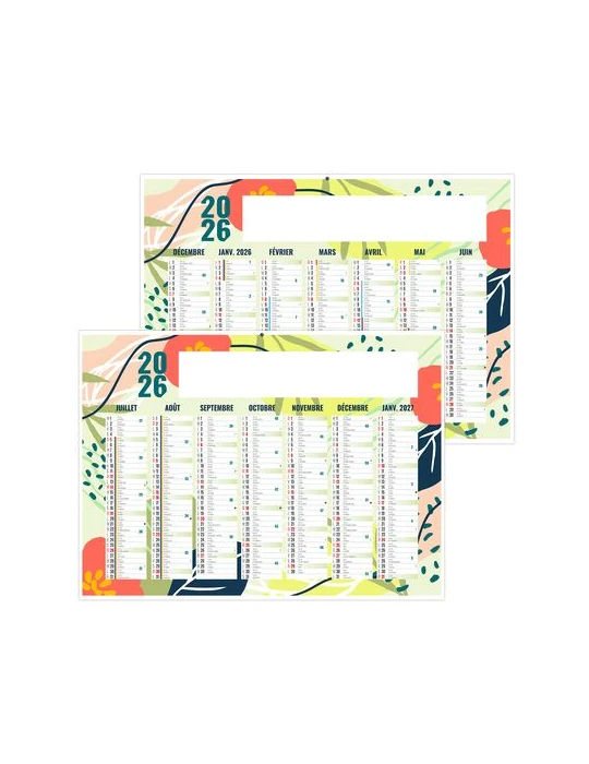 NATUREL 2026 - MIDI 430 x 335 mm - LEGER 400G - SANS MARQUAGE - 1 TROU EN TETE