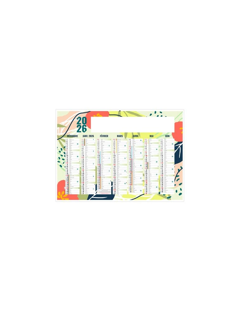 NATUREL 2026 - MIDI 430 x 335 mm - LEGER 400G - SANS MARQUAGE - 1 TROU EN TETE