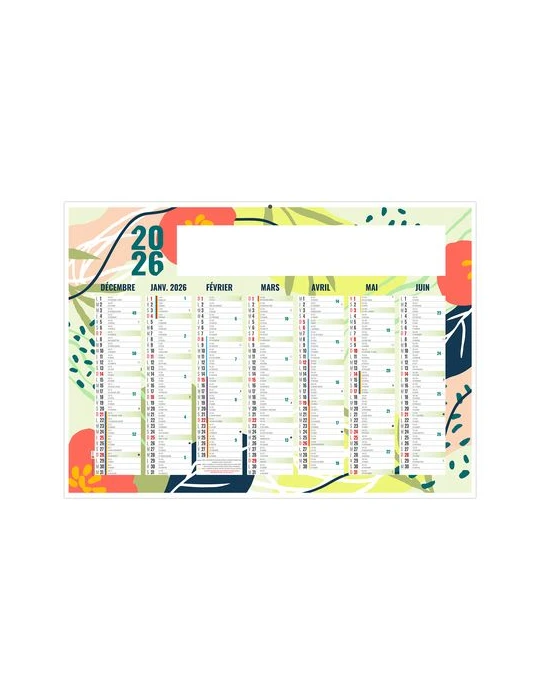 NATUREL 2026 - MIDI 430 x 335 mm - LEGER 400G - SANS MARQUAGE - 1 TROU EN TETE