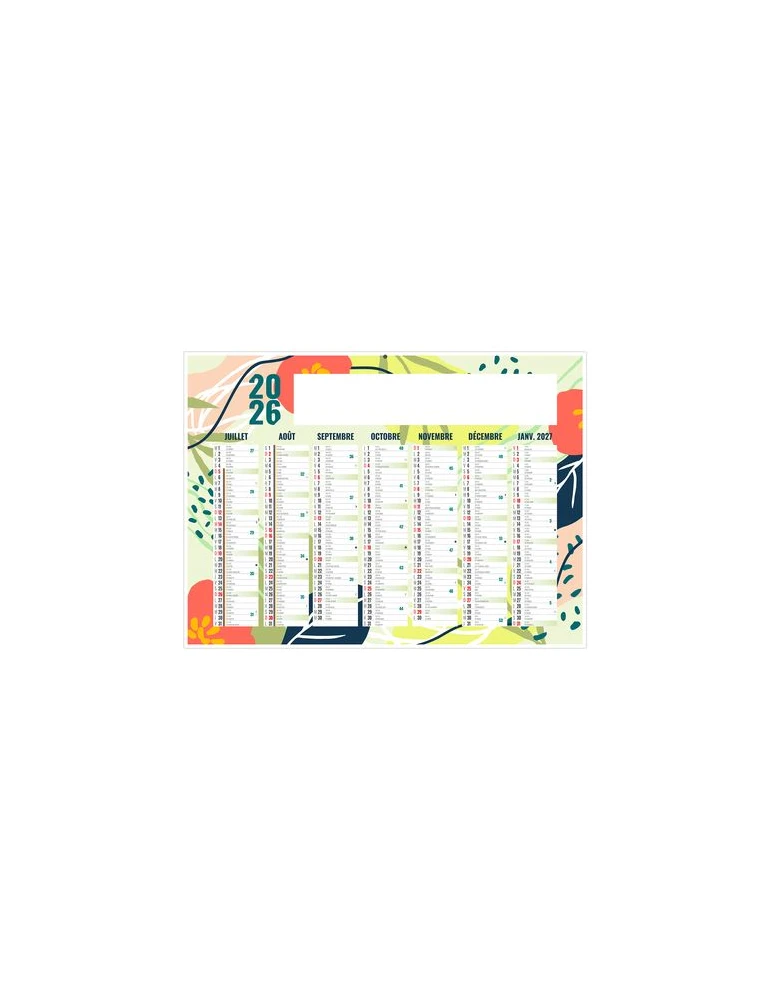 NATUREL 2026 - MIDI 430 x 335 mm - LEGER 400G - SANS MARQUAGE - 1 TROU EN TETE