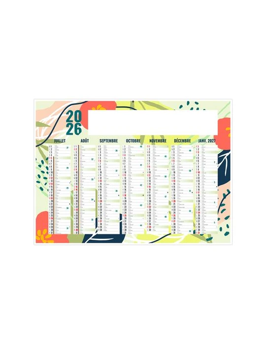 NATUREL 2026 - MIDI 430 x 335 mm - LEGER 400G - SANS MARQUAGE - 1 TROU EN TETE