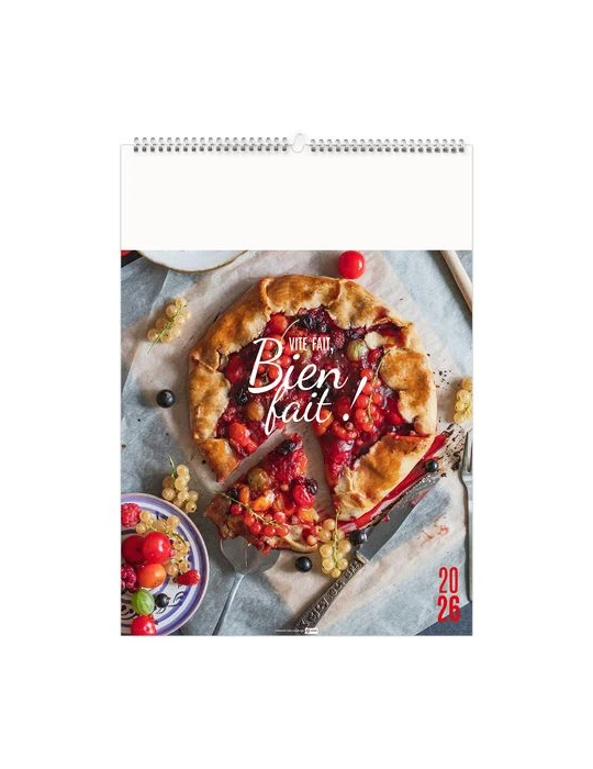 VITE FAIT, BIEN FAIT 2026 - 6 FEUILLETS - RELIURE BAGUETTE - MARQUAGE 1 COULEUR nombre de pages : 12 pages personnalisable avec 