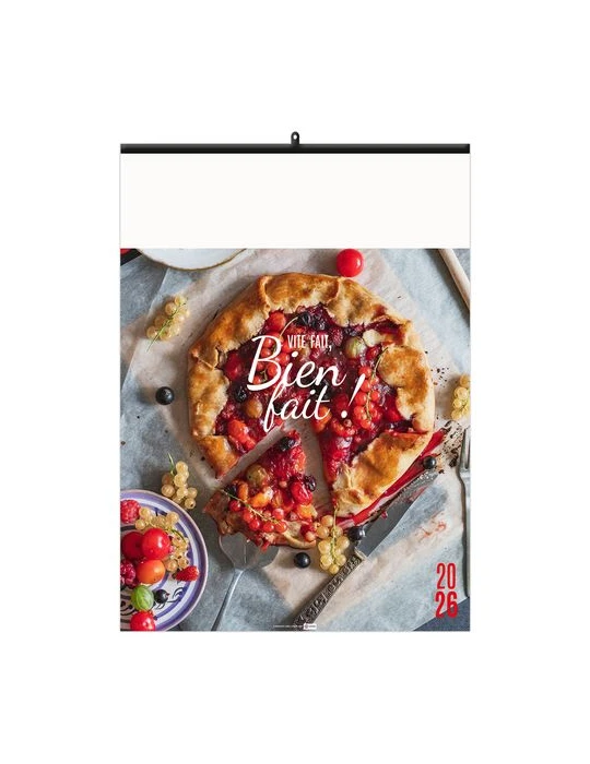VITE FAIT, BIEN FAIT 2026 - 6 FEUILLETS - RELIURE BAGUETTE - MARQUAGE 1 COULEUR nombre de pages : 12 pages cadeau entreprise pas