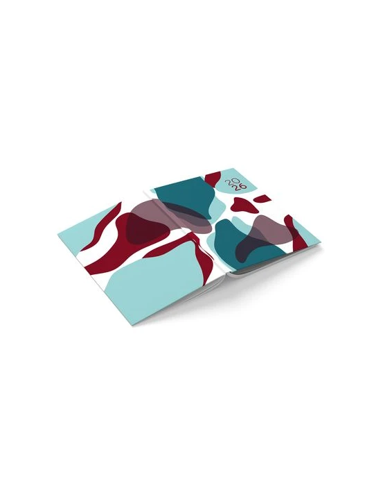MINI EMBOITE DOS CARRE COUSU COLLE 2026 - 90X165MM - 1 ET 4 DE COUV QUADRI + PELLI BRILLANT SUR CARTON RIGIDE - SEMAINIER 144 PA