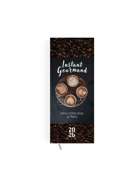 AGENDA DE CAISSE 2026 - 137X335MM - COUVERTURE CONTRECOLLEE QUADRI RECTO AVEC PELLICULAGE BRILLANT - DOS CARRE COUSU COLLE EMBOI