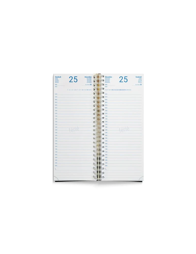 AGENDA DE CAISSE 2026 - 137X335MM - COUVERTURE CONTRECOLLEE QUADRI RECTO AVEC PELLICULAGE BRILLANT - DOS CARRE COUSU COLLE EMBOI