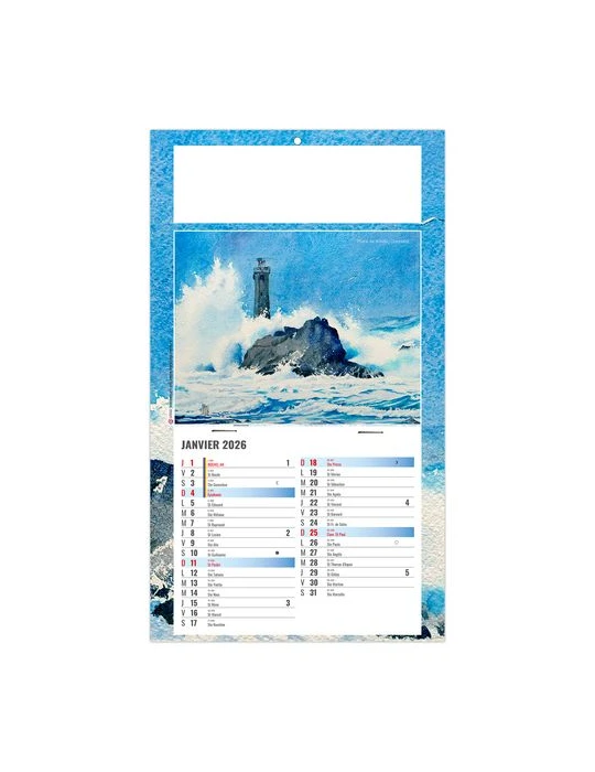 PLAQUE 1 VUE EMILIE 2026 - DOS CARTON - BLOC B2 - SANS MARQUAGE