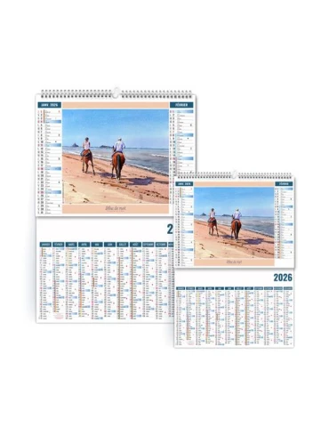 2EN1 - AQUARELLE 2026 - XXL 474 x 700 mm - MARQUAGE 1 COULEUR