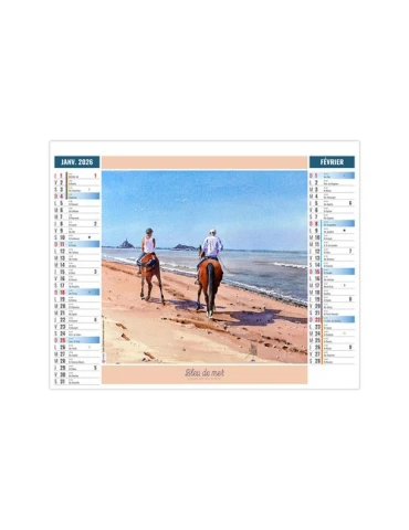 2EN1 - AQUARELLE 2026 - XXL 474 x 700 mm - MARQUAGE 1 COULEUR 2