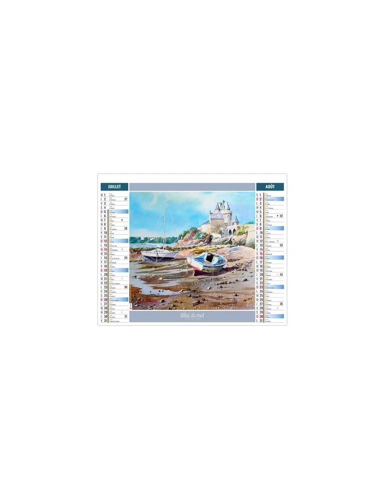 2EN1 - AQUARELLE 2026 - XXL 474 x 700 mm - MARQUAGE 1 COULEUR