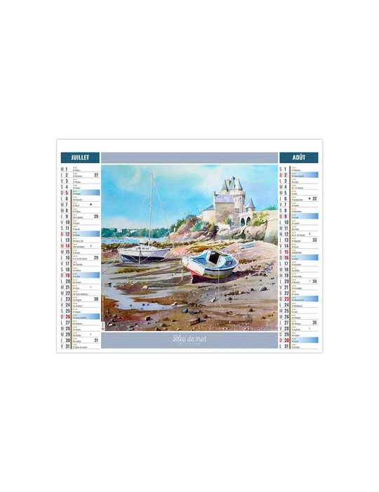 2EN1 - AQUARELLE 2026 - XXL 474 x 700 mm - MARQUAGE 1 COULEUR