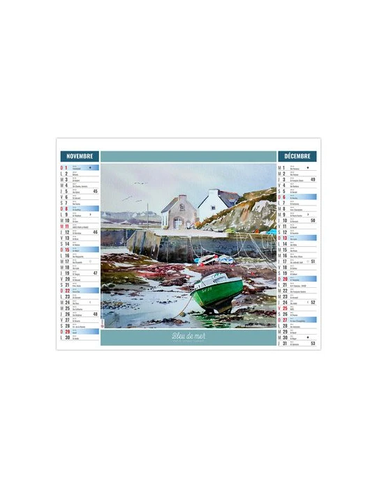 2EN1 - AQUARELLE 2026 - XXL 474 x 700 mm - MARQUAGE 1 COULEUR