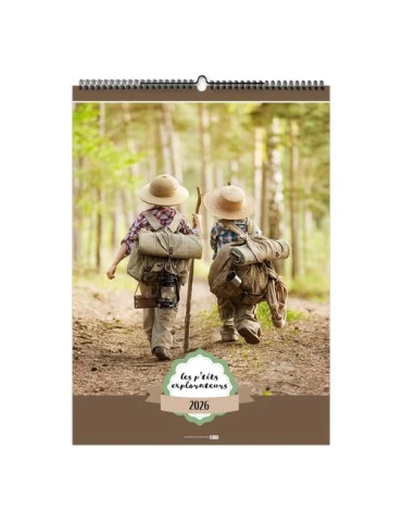 LES P'TITS EXPLORATEURS 2026 - 6 FEUILLETS - RELIURE BAGUETTE - MARQUAGE 1 COULEUR nombre de pages : 12 pages