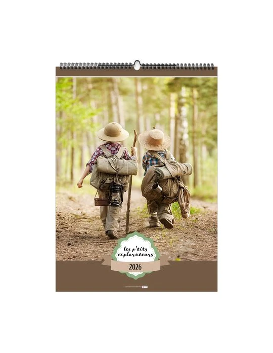 LES P'TITS EXPLORATEURS 2026 - 6 FEUILLETS - RELIURE BAGUETTE - MARQUAGE 1 COULEUR nombre de pages : 12 pages