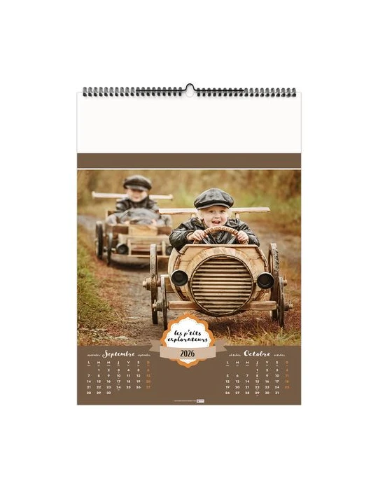 LES P'TITS EXPLORATEURS 2026 - 6 FEUILLETS - RELIURE BAGUETTE - MARQUAGE 1 COULEUR nombre de pages : 12 pages objet promotionnel