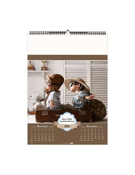 LES P'TITS EXPLORATEURS 2026 - 6 FEUILLETS - RELIURE BAGUETTE - MARQUAGE 1 COULEUR nombre de pages : 12 pages cadeau collaborate