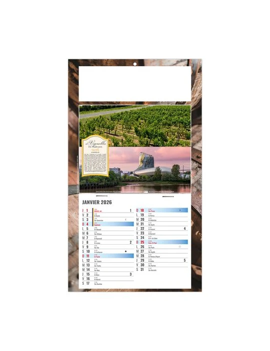 PLAQUE 1 VUE CORALIE 2026 - DOS CARTON - BLOC B2 - SANS MARQUAGE cadeau entreprise pas cher