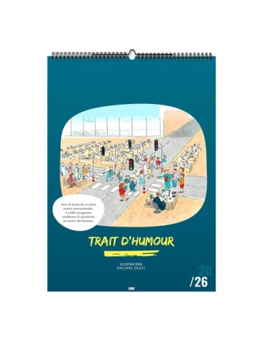TRAIT D'HUMOUR 2026 - 6 FEUILLETS - RELIURE BAGUETTE - MARQUAGE 1 COULEUR nombre de pages : 12 pages