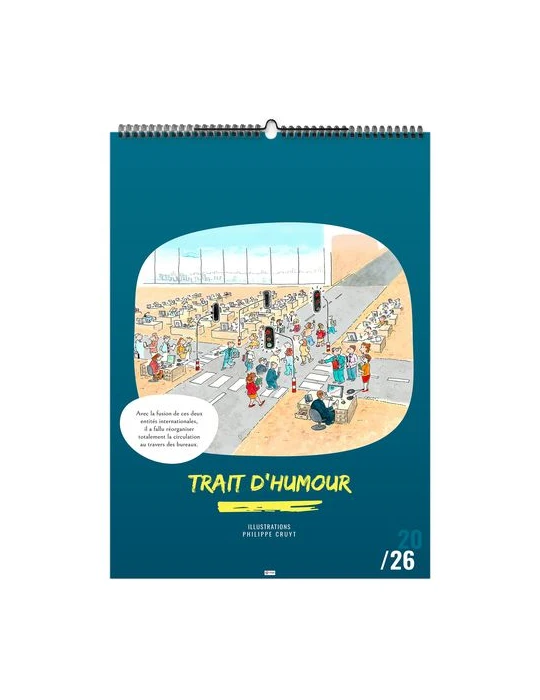 TRAIT D'HUMOUR 2026 - 6 FEUILLETS - RELIURE BAGUETTE - MARQUAGE 1 COULEUR nombre de pages : 12 pages