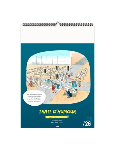 TRAIT D'HUMOUR 2026 - 6 FEUILLETS - RELIURE BAGUETTE - MARQUAGE 1 COULEUR nombre de pages : 12 pages 2