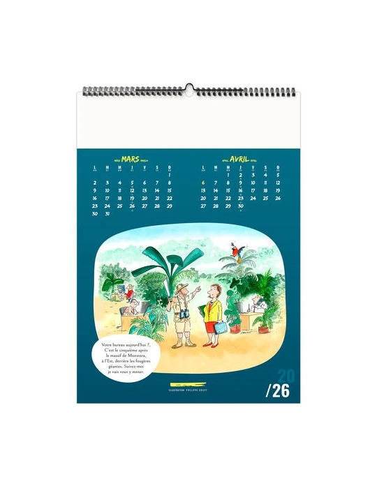 TRAIT D'HUMOUR 2026 - 6 FEUILLETS - RELIURE BAGUETTE - MARQUAGE 1 COULEUR nombre de pages : 12 pages impression haute définition