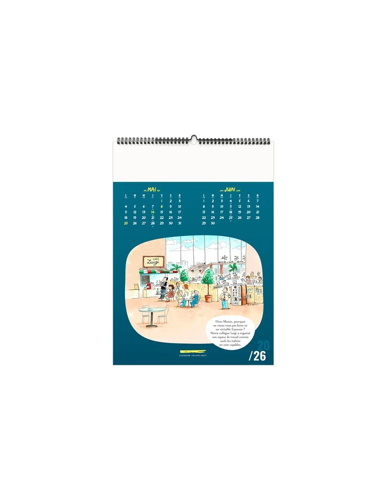 TRAIT D'HUMOUR 2026 - 6 FEUILLETS - RELIURE BAGUETTE - MARQUAGE 1 COULEUR nombre de pages : 12 pages marquage laser ultra précis