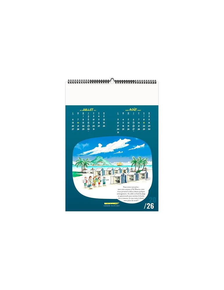 TRAIT D'HUMOUR 2026 - 6 FEUILLETS - RELIURE BAGUETTE - MARQUAGE 1 COULEUR nombre de pages : 12 pages livraison express 24h 48h