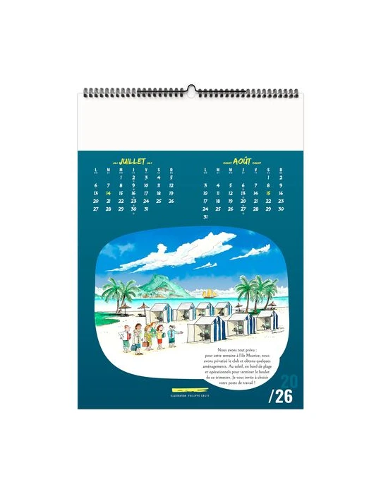 TRAIT D'HUMOUR 2026 - 6 FEUILLETS - RELIURE BAGUETTE - MARQUAGE 1 COULEUR nombre de pages : 12 pages livraison express 24h 48h