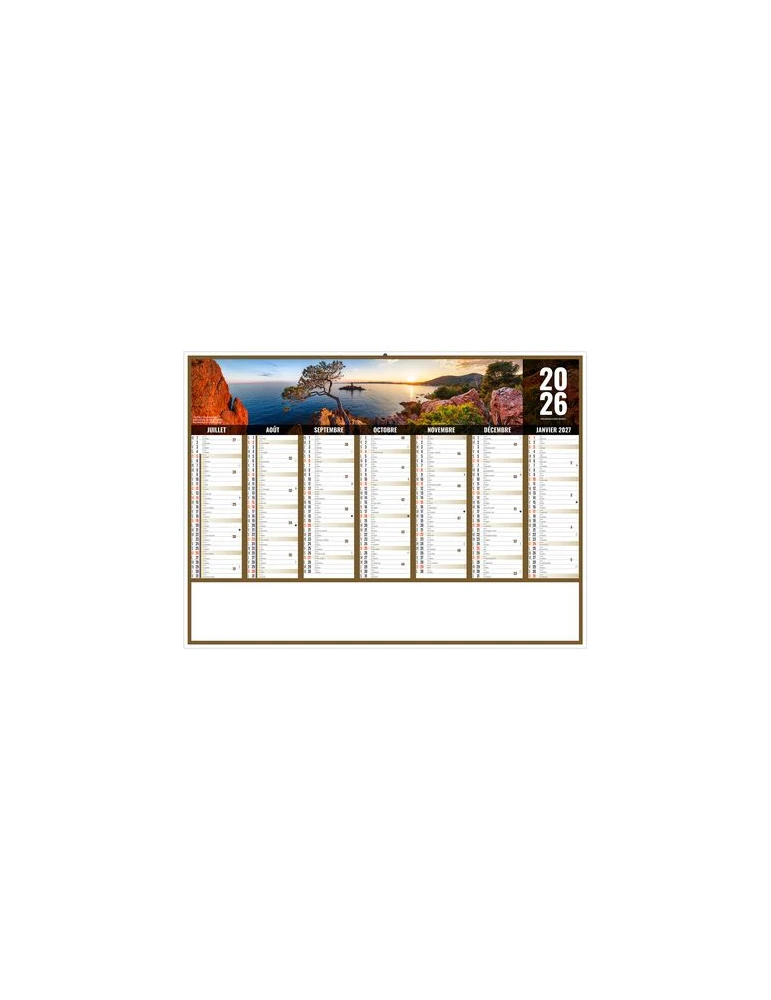 LIBERTE PACA 2026 - MIDI 430 x 335 mm - LEGER 400G - SANS MARQUAGE - 1 TROU EN TETE personnalisation rapide en France