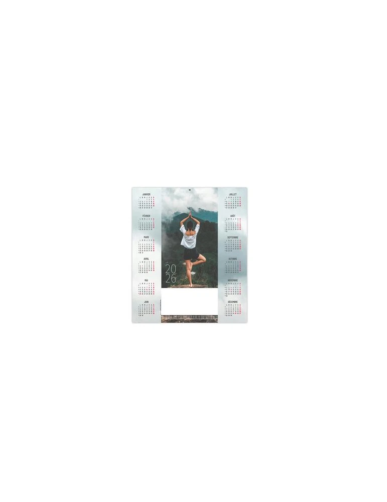ESTAMPE - YOGA 2026 - CARRE 325 X 350 mm - QUADRI personnalisable avec votre logo
