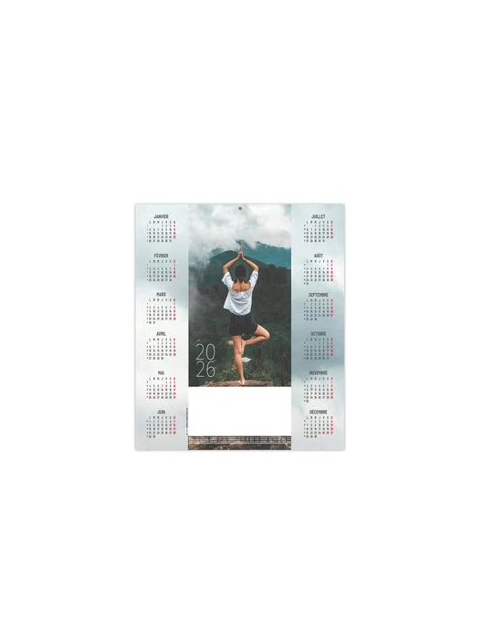 ESTAMPE - YOGA 2026 - CARRE 325 X 350 mm - QUADRI personnalisable avec votre logo