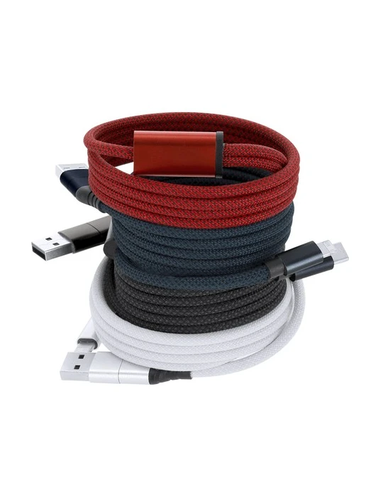 Câble de Charge Briony Matières : polyester Couleurs : blanc personnalisation rapide en France