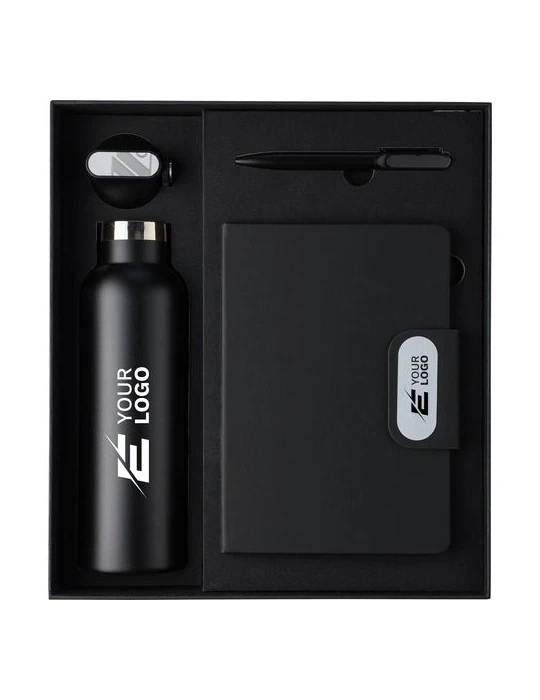 Coffret cadeau de bureau en carton Erren Matières : métal Couleurs : noir goodies publicitaire événementiel