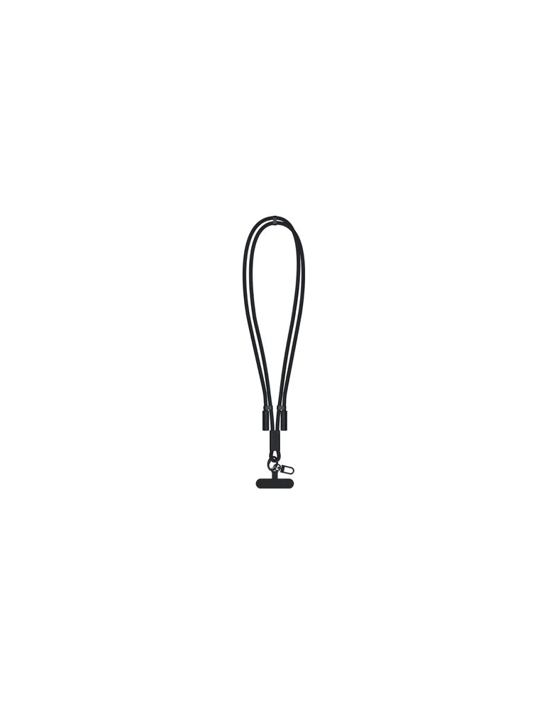 CÂBLE DE CHARGE LANYARD LONGUEUR RÉGLABLE POUR TÉLÉPHONE Matières : alliage d'aluminium Couleurs : noir personnalisable avec vot