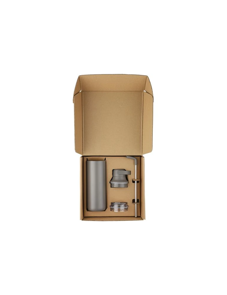 Gourde double paroi de 500 ml en acier inoxydable Omari Matières : acier inoxydable Couleurs : gun livraison express 24h 48h