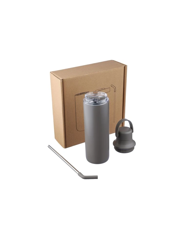 Gourde double paroi de 500 ml en acier inoxydable Omari Matières : acier inoxydable Couleurs : gun impression haute définition