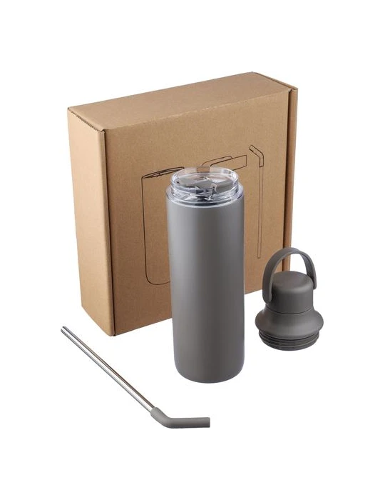 Gourde double paroi de 500 ml en acier inoxydable Omari Matières : acier inoxydable Couleurs : gun impression haute définition