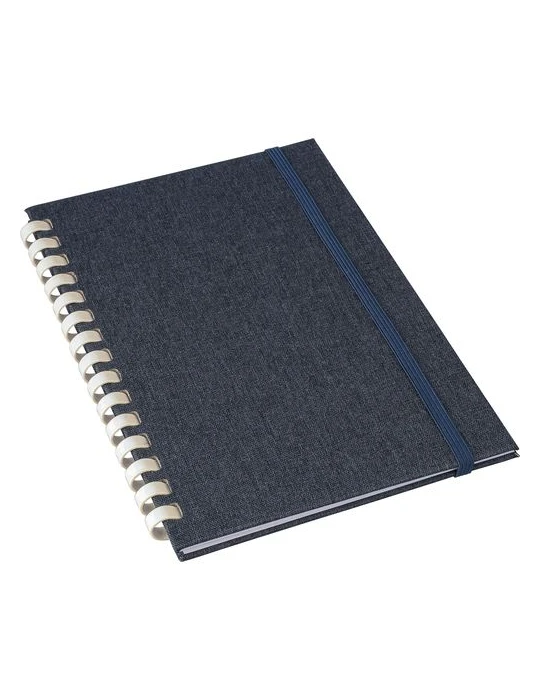 Carnet A6 en rPET Ilias Matières : papier recyclé Couleurs : bleu cadeau entreprise pas cher