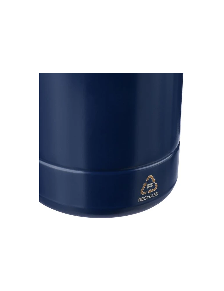 Gourde double paroi de 500 ml en acier inoxydable recyclé Solene Matières : polyester Couleurs : bleu personnalisation rapide en