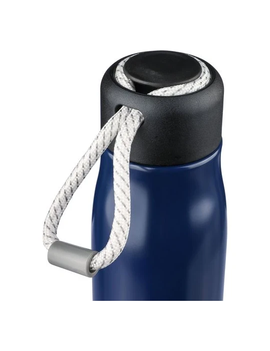 Gourde double paroi de 500 ml en acier inoxydable recyclé Solene Matières : polyester Couleurs : bleu cadeau client original