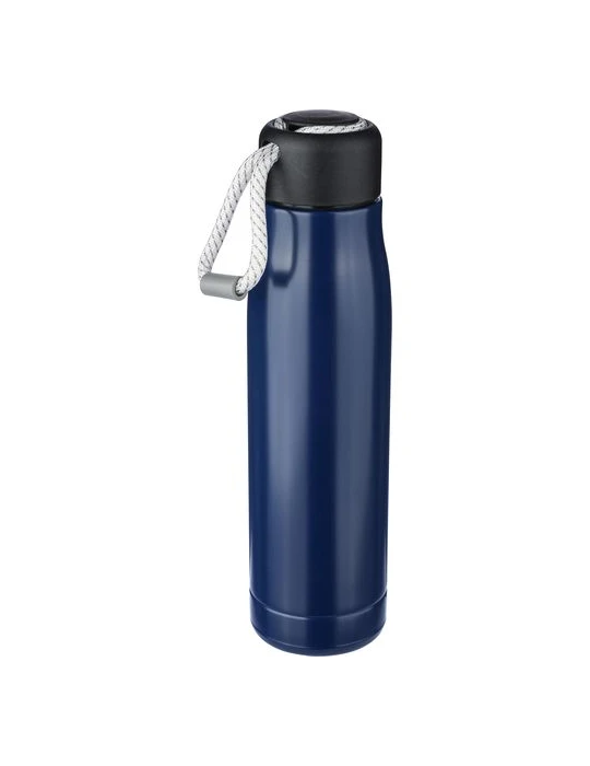 Gourde double paroi de 500 ml en acier inoxydable recyclé Solene Matières : polyester Couleurs : bleu marquage couleur éclatante