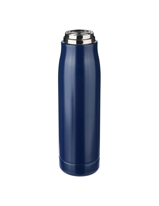 Gourde double paroi de 500 ml en acier inoxydable recyclé Solene Matières : polyester Couleurs : bleu personnalisation rapide en