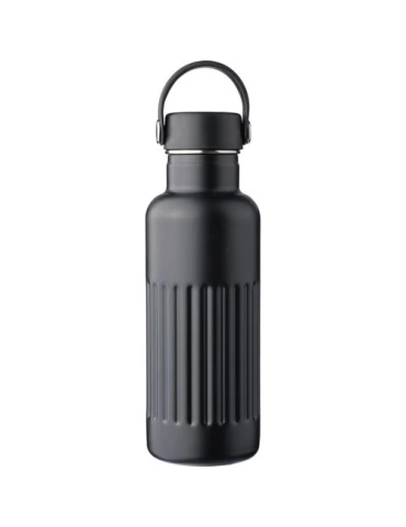 Gourde double paroi de 500 ml en acier inoxydable recyclé Lior Matières : silicone Couleurs : noir