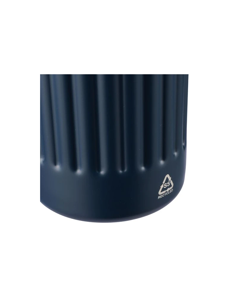 Gourde double paroi de 500 ml en acier inoxydable recyclé Lior Matières : silicone Couleurs : noir personnalisation sur mesure