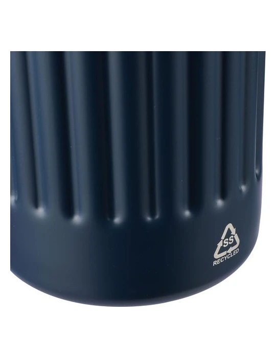 Gourde double paroi de 500 ml en acier inoxydable recyclé Lior Matières : silicone Couleurs : noir personnalisation sur mesure