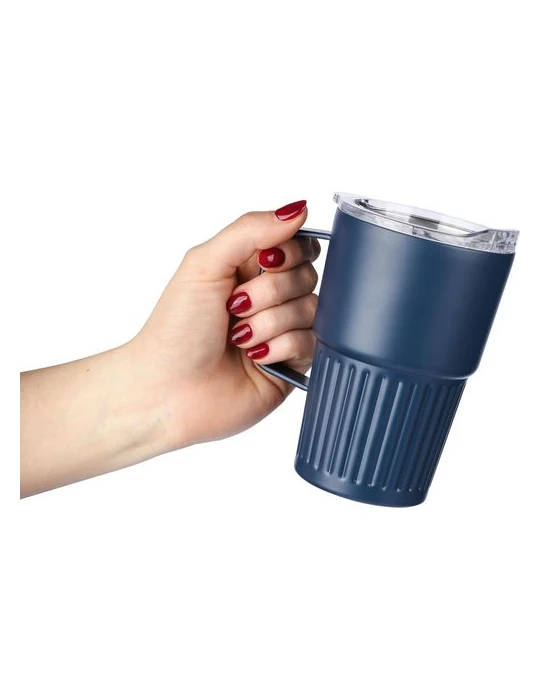 Mug nomade double paroi en acier inoxydable recyclé de 450 ml Calo