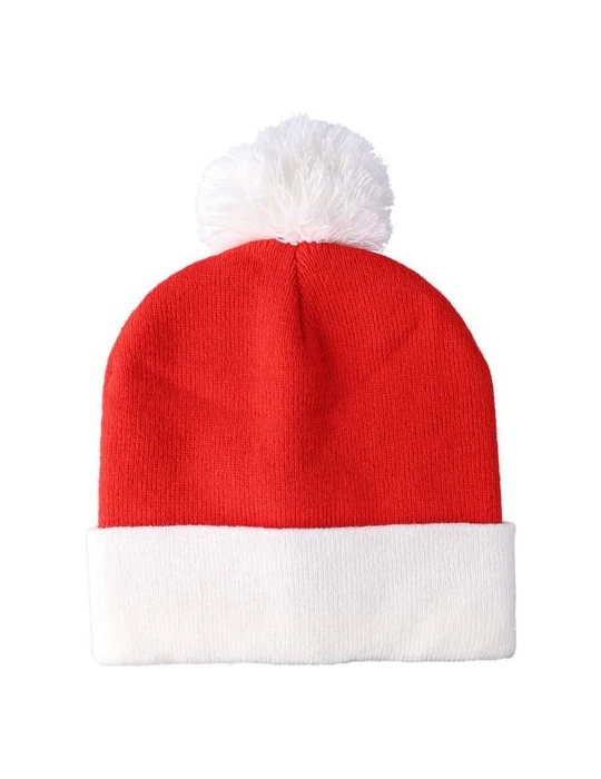 Bonnet de Noël tricoté en acrylique Eleni